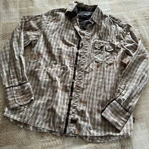 Vintage Y2K Fender Guitar Button Down Long Sleeve Garage Band Shirt